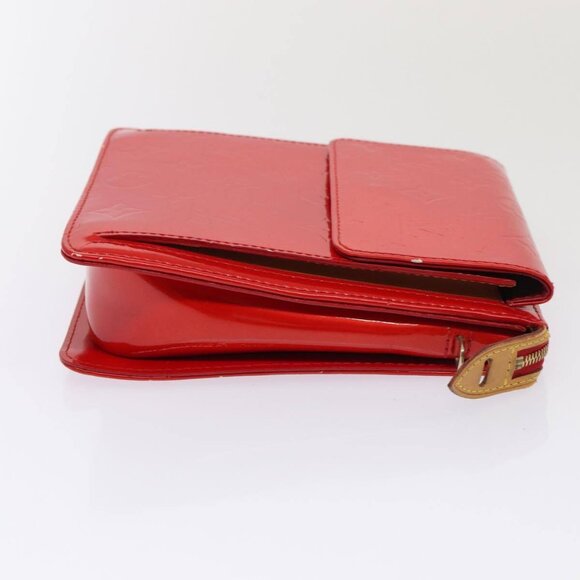 LOUIS VUITTON Monogram Vernis Motto Accessory Pouch Red - Picture 3 of 16